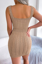U Neck Knitted Mini Dress