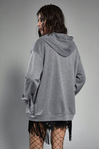 Oversized Eagle Print Hoodie