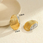 Color Block Stainless Steel Textured Earrings