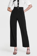 Black Straight Leg Suit Pants
