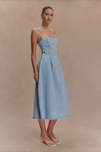 Sexy Strapless Denim Dress