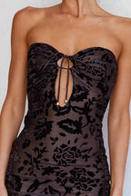 Sexy Lace Backless Strapless Midi Dress