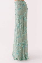 Beaded Sequin Embroidery Bodycon Maxi Skirt