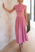 Amalia Chic Pleated Maxi Dress for Women Elevated Occasion Wear