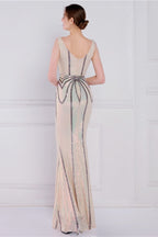 Beaded Floral Sequin Mermaid Party Dress