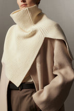 Super Fine Merino Knitted Turtleneck Split Scarf