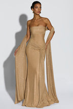 Sexy Elegant Tube Off Shoulder Silver Prom Dress