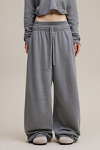 Double Waist Vintage Denim Knit Pants