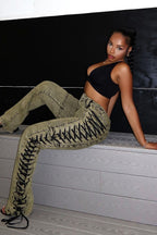 Trendy Drawstring Tie-Waist Stylish Denim Jeans