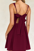 Elegant Butterfly Tie Spaghetti Strap Cocktail Dress