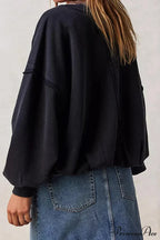 Edge Raw Neck Crew Sweatshirt