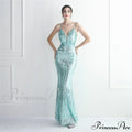 Edlyn Sequin Laceup Charming Mermaid Formal Dress