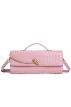 Woven Soft Leather Horizontal Square Accordion Bag