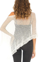 Solid Color Loose-fitting See-through Irregular Casual Cover-up