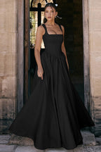Elegant Solid A Line Long Prom Dress