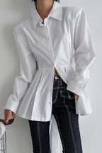 Elegant Cotton Lace Up Blouse