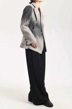 Irregular Button Woolen Blazer