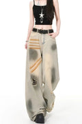 High Waist Distressed Denim Jeans
