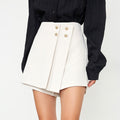 Brystol Beige Asymmetrical Skirt
