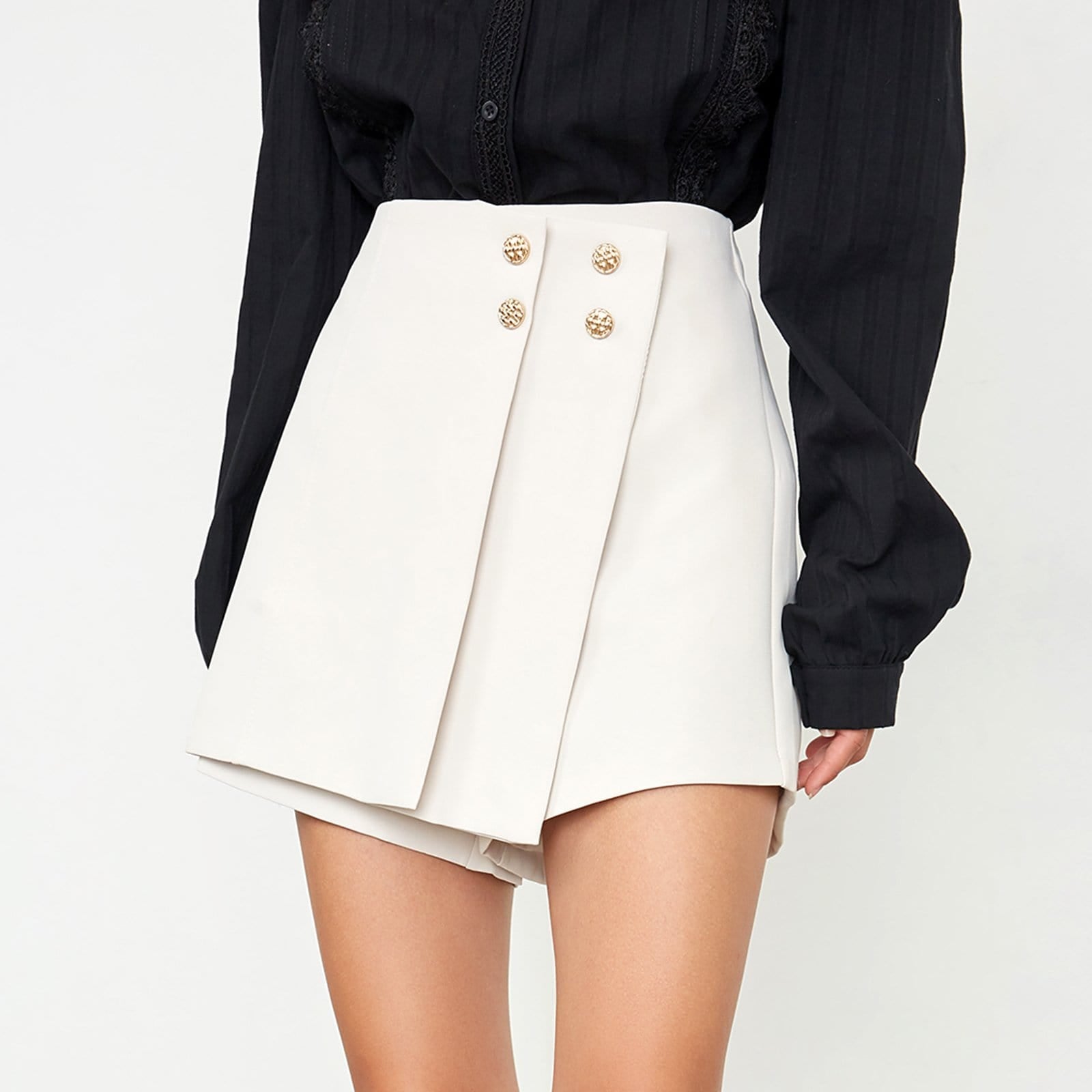 Brystol Beige Asymmetrical Skirt