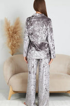 Velvet Home Service Long -sleeved Trousers Two -piece Suit