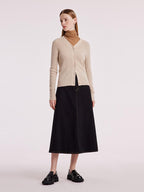 Beige Seamless Cashmere Cardigan