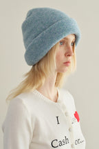 Solid Color Wool Blend Double Layer Seamless Thick Knitted Hat