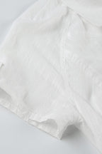 Slim Fit Short Sleeve Textured Blouse