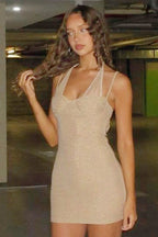 Spaghetti Strap Halter Bodycon Birthday Dress