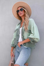 Brushed Waffle Long Sleeve Coat