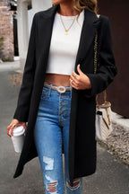 Wool Blend Solid Longline Coat
