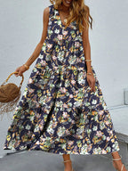 Catherine Statement Sleeveless Floral V Neck Maxi Dress Evening Wear Edit