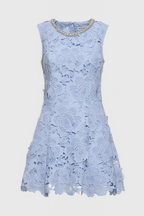Beldend Sleeveless Floral Lace Mini Dress