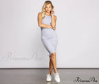 Effortless Everyday Ruched Charming Knit Mini Dress
