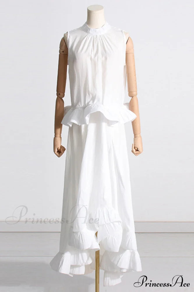 Elaine Pink Sleeveless Charming Ruffle Mermaid Set