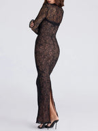 Elara Lace Sheer Maxi Dress