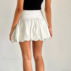 Elastic High Waist A-Line Skirt