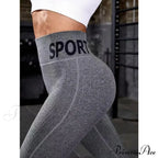 Elastic Letter Print Butt Lifting Yoga Legging