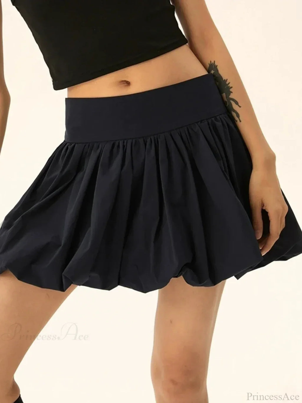 Elastic Waist Bubble Style Skirt