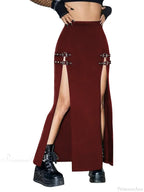Elastic Waist Maxi Goth Skirt