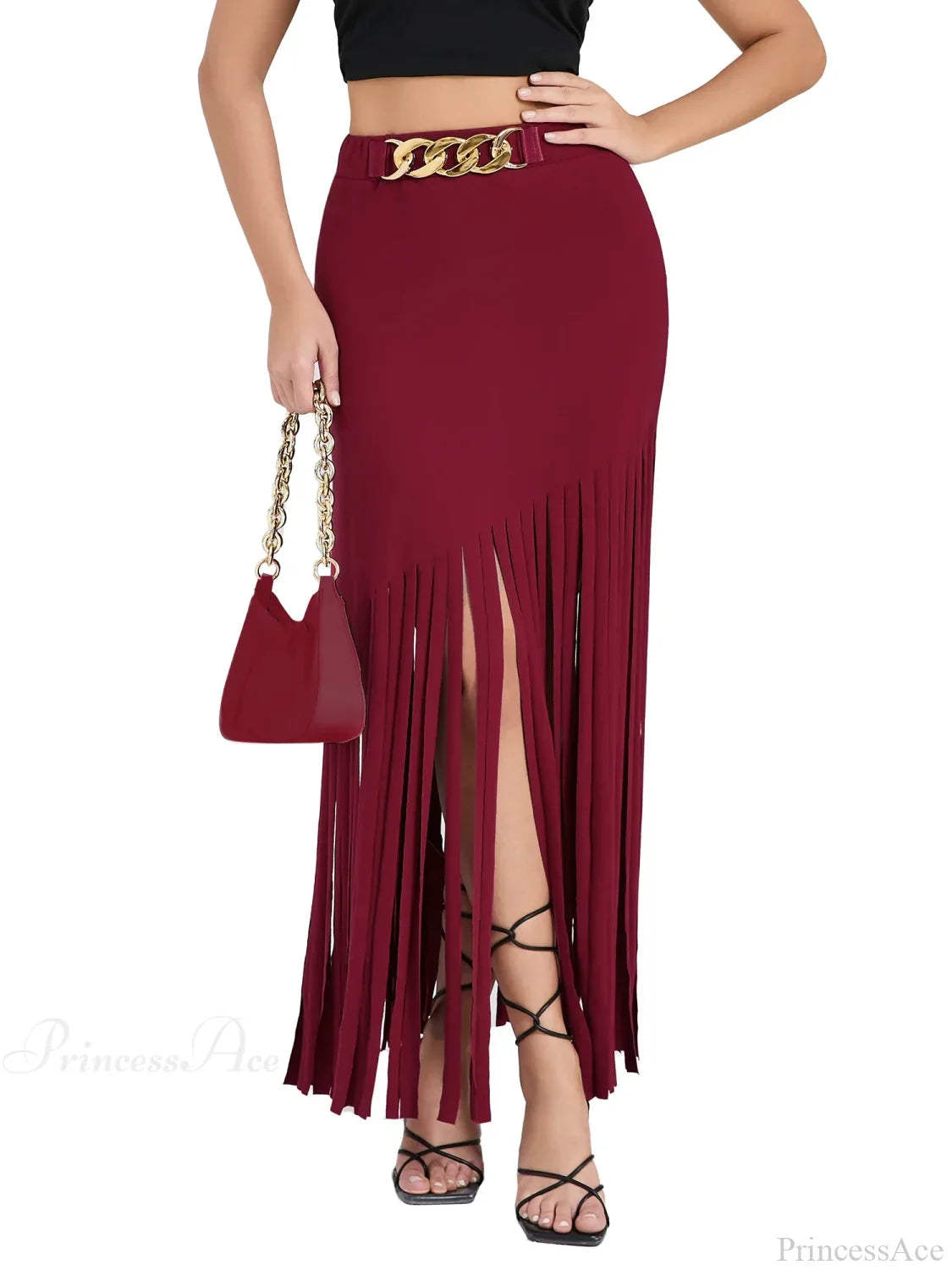 Elastic Waist Maxi Goth Skirt