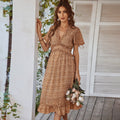 Dayana Chic Stylish Midi Dress with a V Neck Elevated Occasion Wear