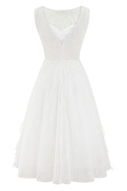 Elegant Crew Neck Sleeveless Beaded Feather Cocktail Party Midi Dress - White