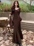 Elegant Formal Solid Slit Asymmetrical Classic Oblique Collar Evening Dress Dresses