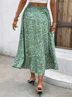 Elegant Fragmented Flower Half Skirt Drawstring Lace Casual Fashion