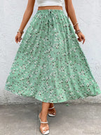 Elegant Fragmented Flower Half Skirt Drawstring Lace Casual Fashion