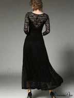Elegant Lace Party Casual Dress with 3/4 Sleeves