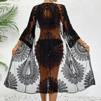Elegant Lace-Up Beach Smock Cover Up