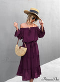 Elegant Lace-Up One-Shoulder Long Dress