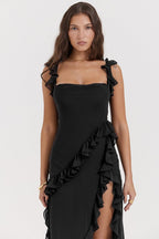 VICTORIA RUFFLED MAXI DRESS